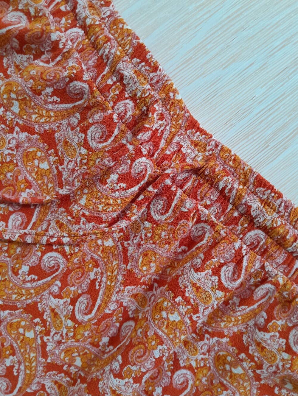 Cynthia Rowley Boho Paislay Maxi Skirt Orange Tassel Tie - Picture 8 of 15